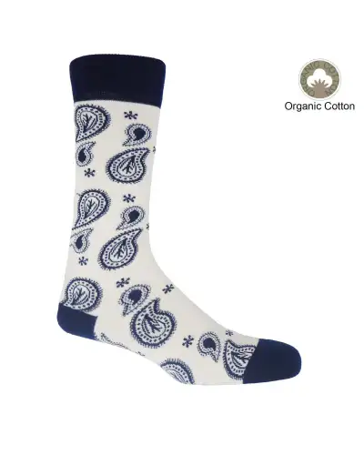 Men PEPER HAROW Paisley Mens Socks - Cream £17.00