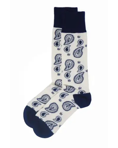 Men PEPER HAROW Paisley Mens Socks - Cream £17.00