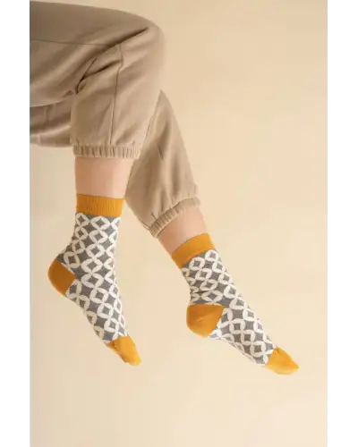 Women PEPER HAROW Mosaic Womens Socks - Grey £13.00