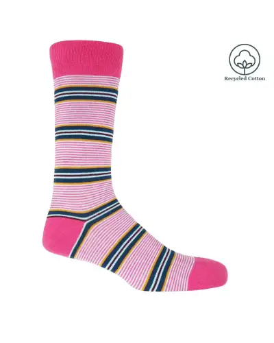 Men PEPER HAROW Multistripe Mens Socks - Pink £14.00
