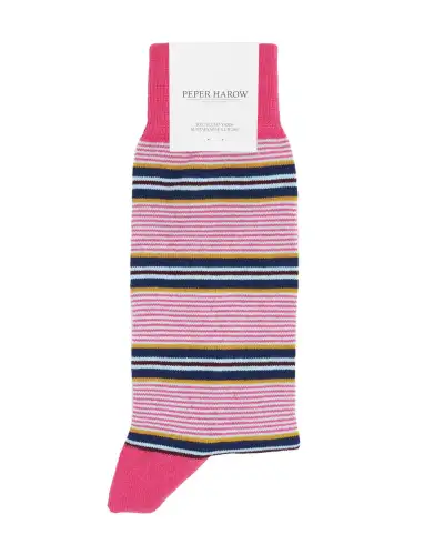 Men PEPER HAROW Multistripe Mens Socks - Pink £14.00