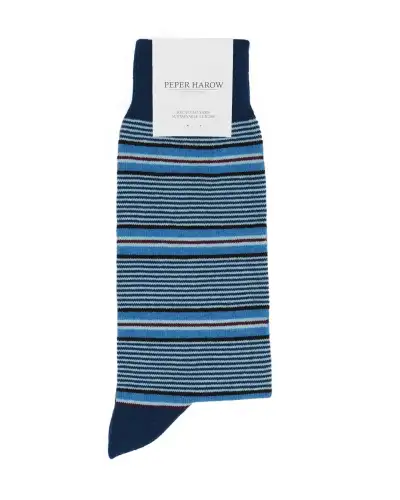 Men PEPER HAROW Multistripe Mens Socks - Navy £14.00