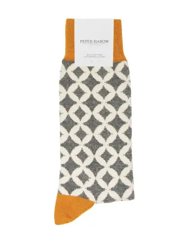 Men PEPER HAROW Mosaic Mens Socks - Grey £14.00