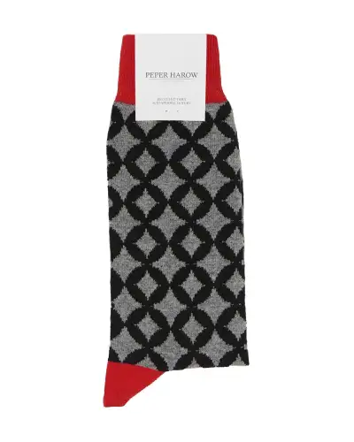 Men PEPER HAROW Mosaic Mens Socks - Black £14.00