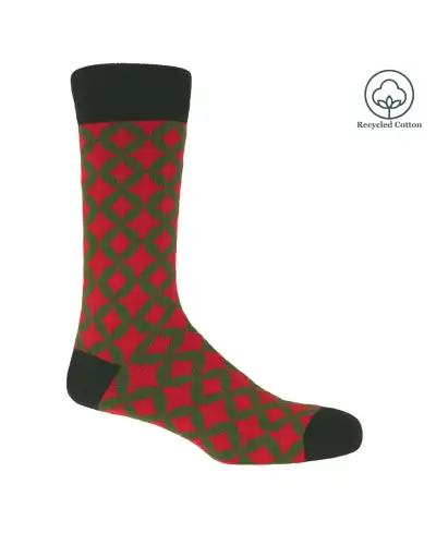 Men PEPER HAROW Mosaic Mens Socks - Red £14.00