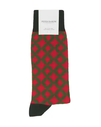 Men PEPER HAROW Mosaic Mens Socks - Red £14.00