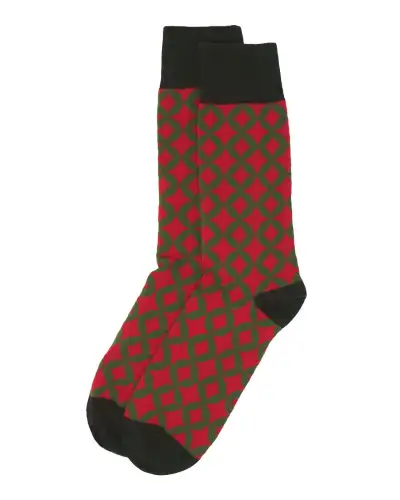 Men PEPER HAROW Mosaic Mens Socks - Red £14.00