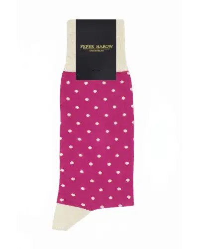 Men PEPER HAROW Pin Polka Mens Socks - Pink £16.00