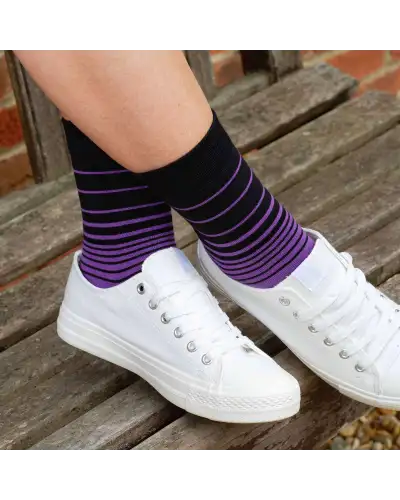 Women PEPER HAROW Retro Stripe Womens Socks - Purple £15.00