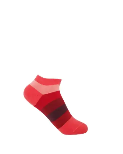 Women PEPER HAROW Block Stripe Womens Trainer Socks - Fire £11.00
