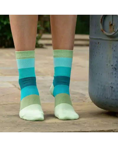 Women PEPER HAROW Block Stripe Womens Socks - Earth £15.00