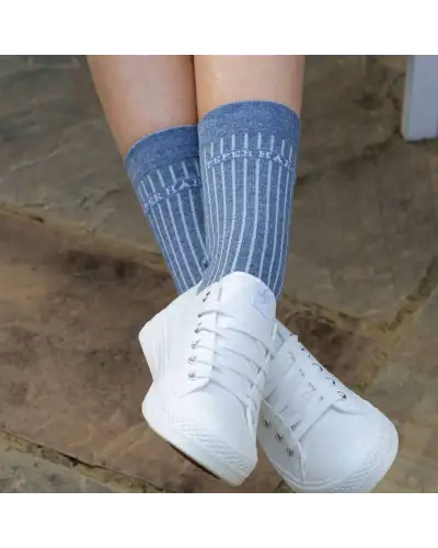Women PEPER HAROW Recycled Ribbed Womens Socks - Blue £13.00