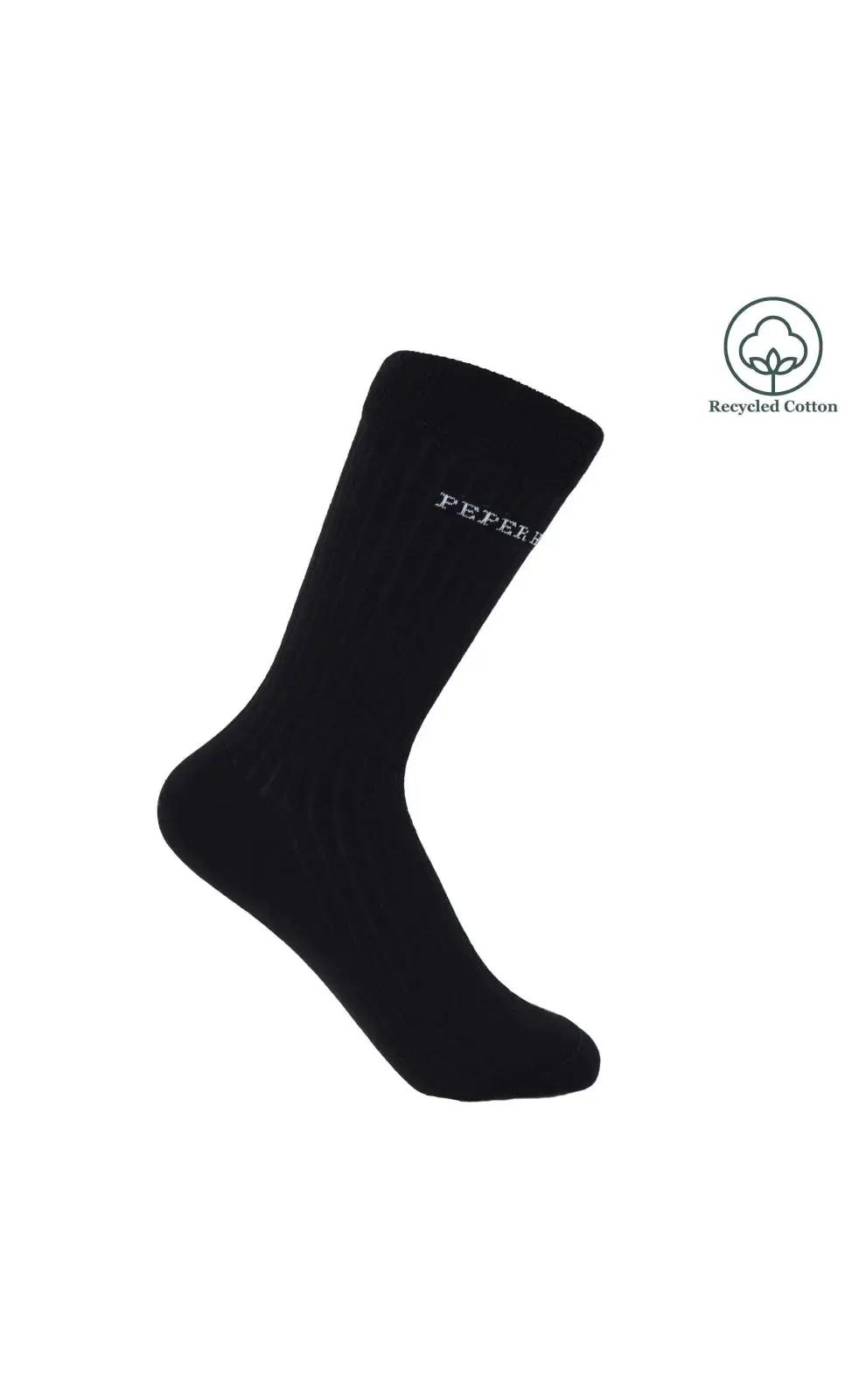 Women PEPER HAROW Recycled Ribbed Womens Socks - Black-PH-7599143354542 £13.00