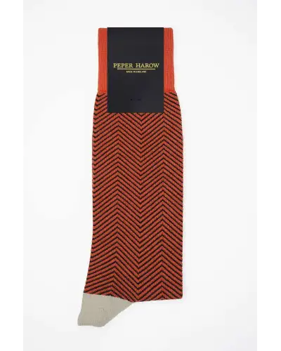 Men PEPER HAROW Lux Taylor Mens Socks - Orange £16.00
