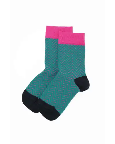 Women PEPER HAROW Zigzag Womens Socks - Teal £15.00