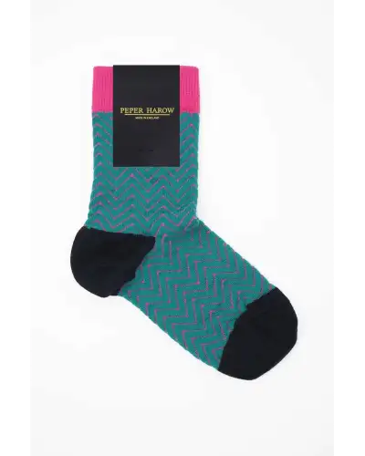 Women PEPER HAROW Zigzag Womens Socks - Teal £15.00