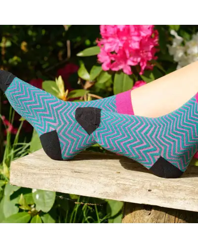 Women PEPER HAROW Zigzag Womens Socks - Teal £15.00