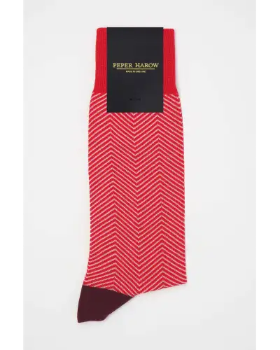 Men PEPER HAROW Lux Taylor Mens Socks - Red £16.00