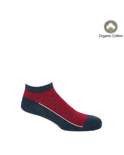 Men PEPER HAROW Polka Mens Organic Trainer Socks - Denim £14.00