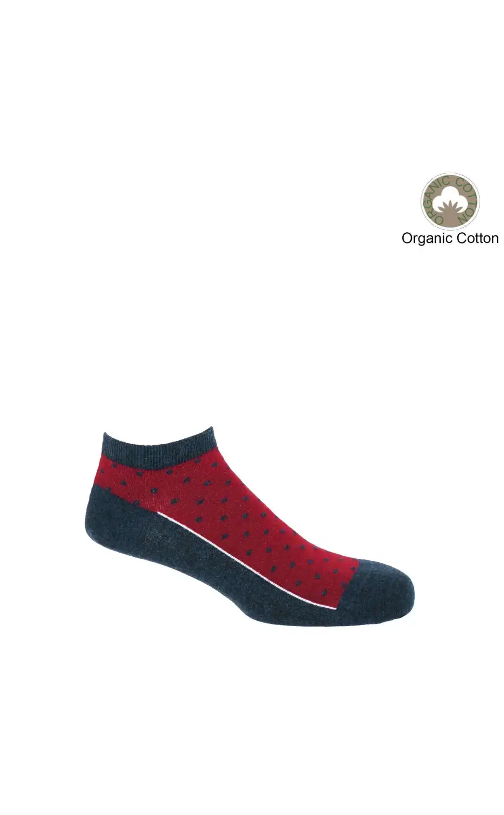 Men PEPER HAROW Polka Mens Organic Trainer Socks - Denim £14.00