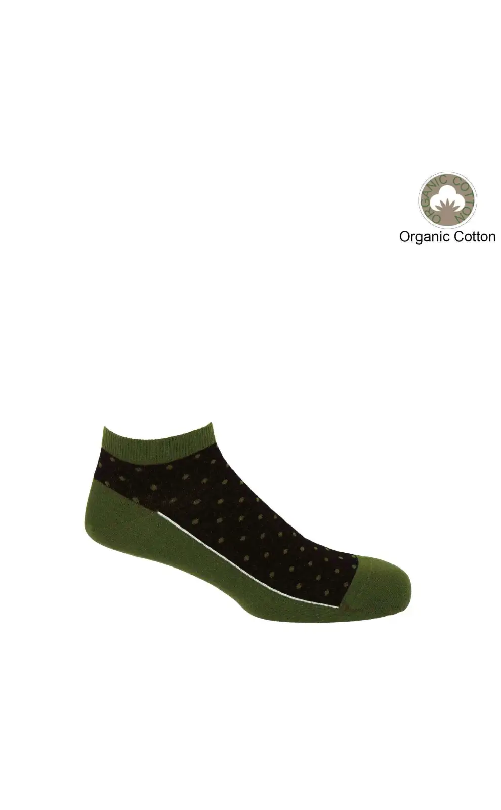 Men PEPER HAROW Polka Mens Organic Trainer Socks - Khaki £14.00