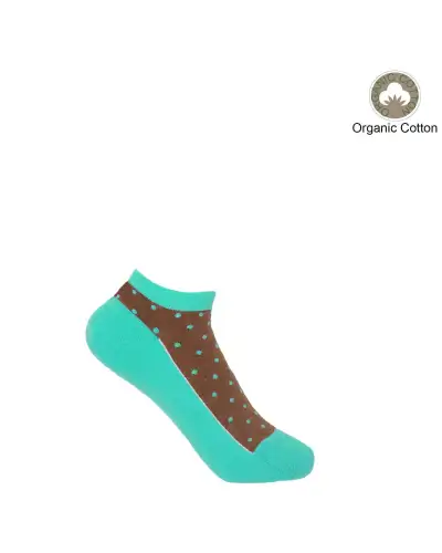 Women PEPER HAROW Polka Womens Organic Trainer Socks - Ocean £11.00