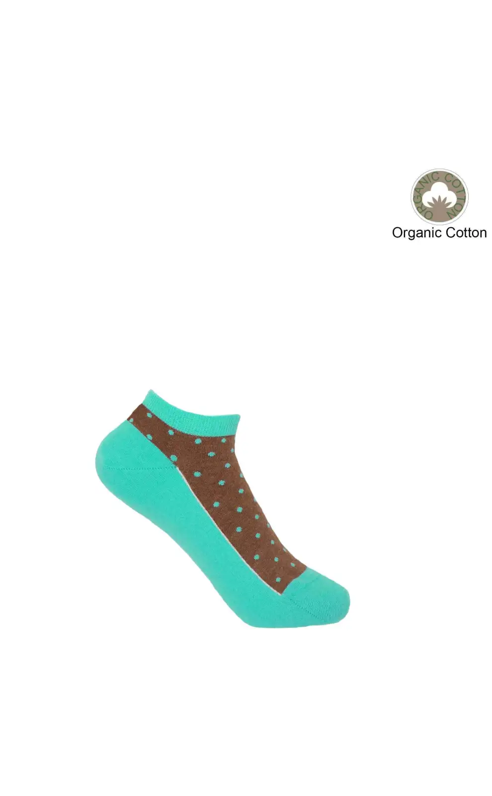 Women PEPER HAROW Polka Womens Organic Trainer Socks - Ocean £11.00