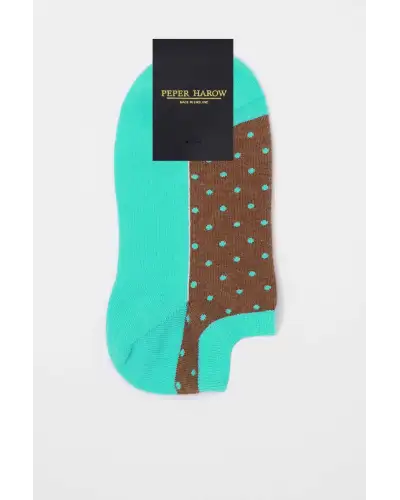Women PEPER HAROW Polka Womens Organic Trainer Socks - Ocean £11.00