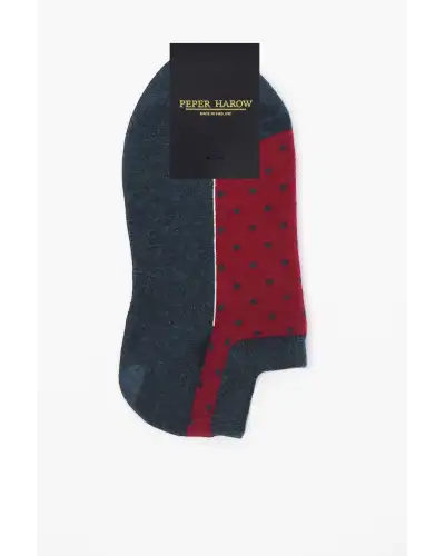 Women PEPER HAROW Polka Womens Organic Trainer Socks - Denim £11.00