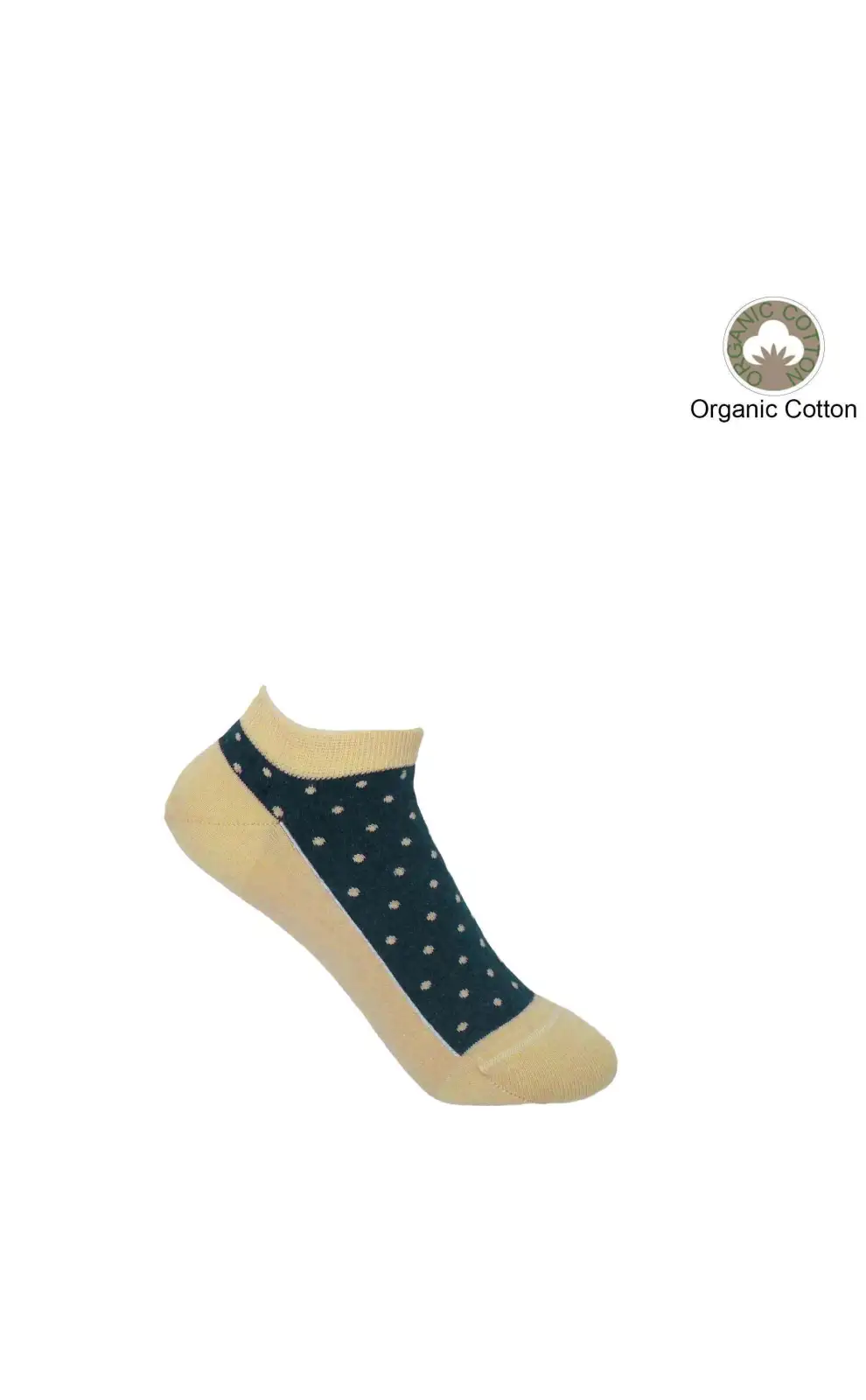 Women PEPER HAROW Polka Womens Organic Trainer Socks - Beige £11.00