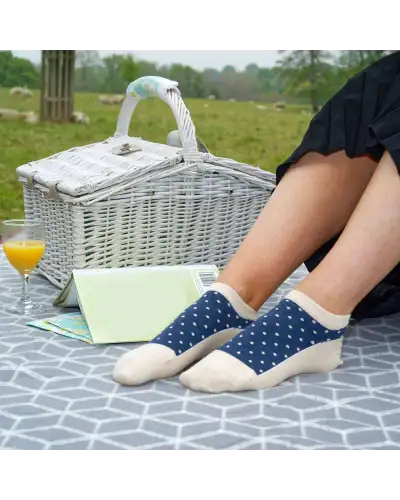 Women PEPER HAROW Polka Womens Organic Trainer Socks - Beige £11.00