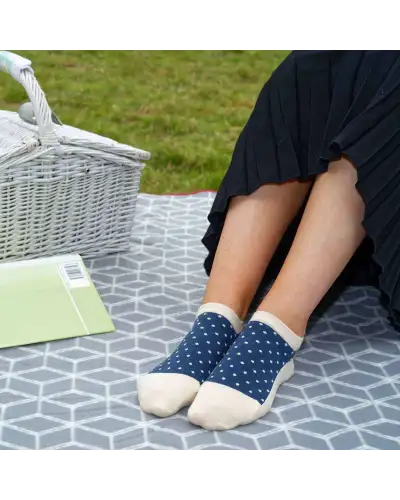 Women PEPER HAROW Polka Womens Organic Trainer Socks - Beige £11.00