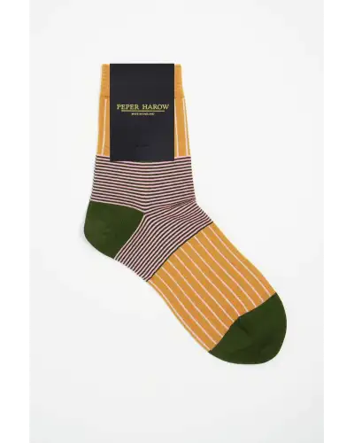 Women PEPER HAROW Oxford Stripe Womens Socks - Mustard £15.00