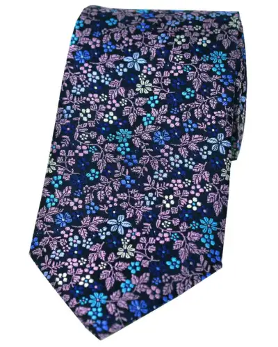 Posh & Dandy Ties Soprano Ties Posh and Dandy Italian Design With Multi Coloured Leaf and Flowers Silk Tie £25.00