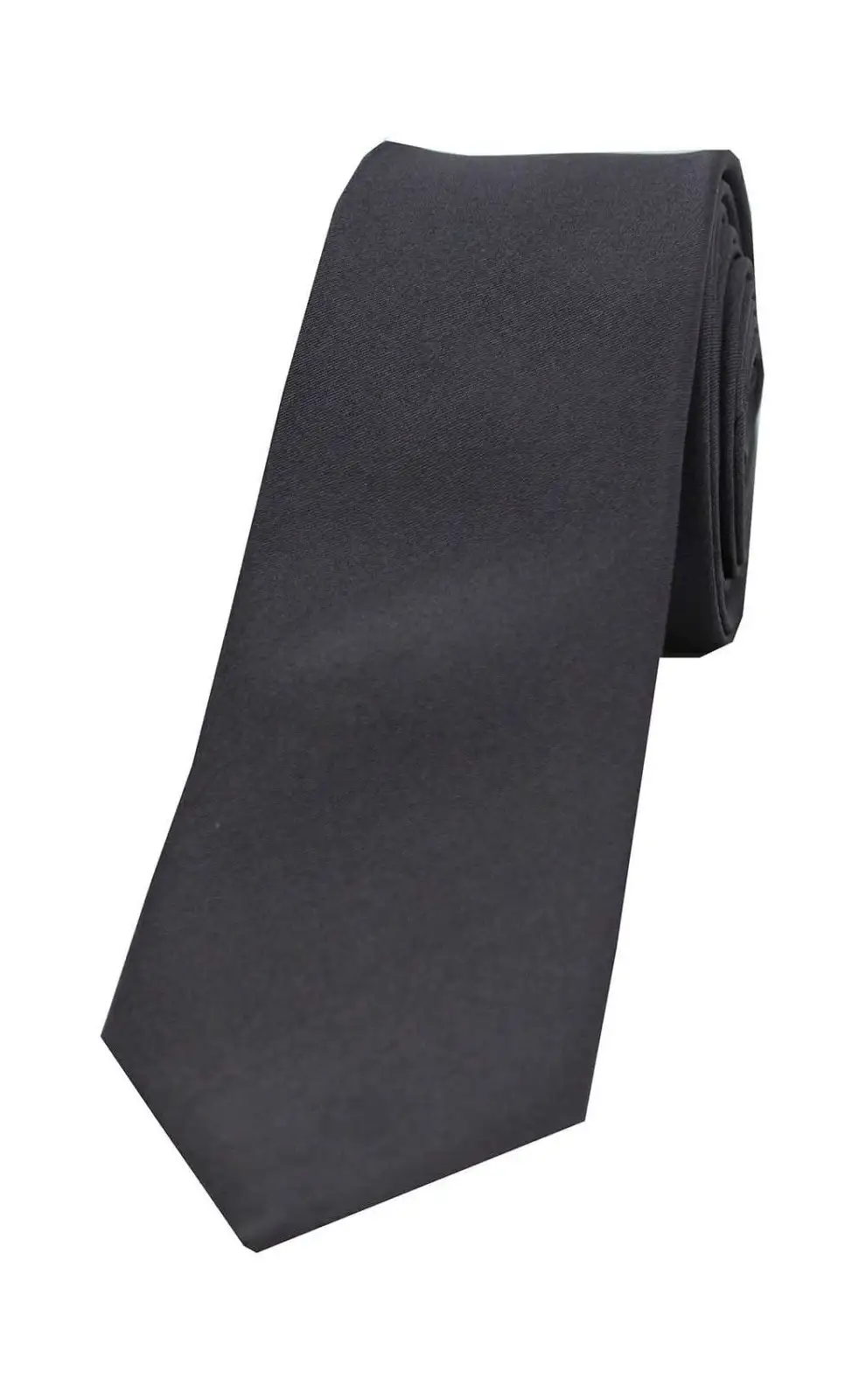 Thin Ties Soprano Ties Soprano Charcoal Grey Satin Silk Thin Tie £14.00