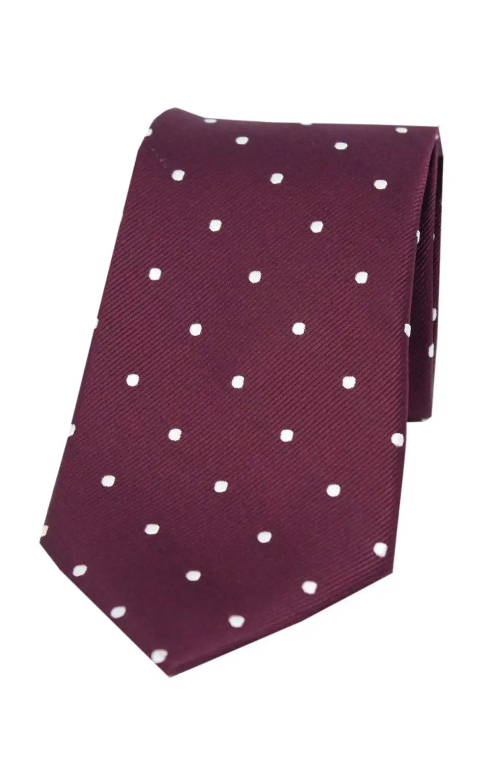 Silk Ties Soprano Ties Soprano Wine And White Polka Dot Silk Tie £24.00