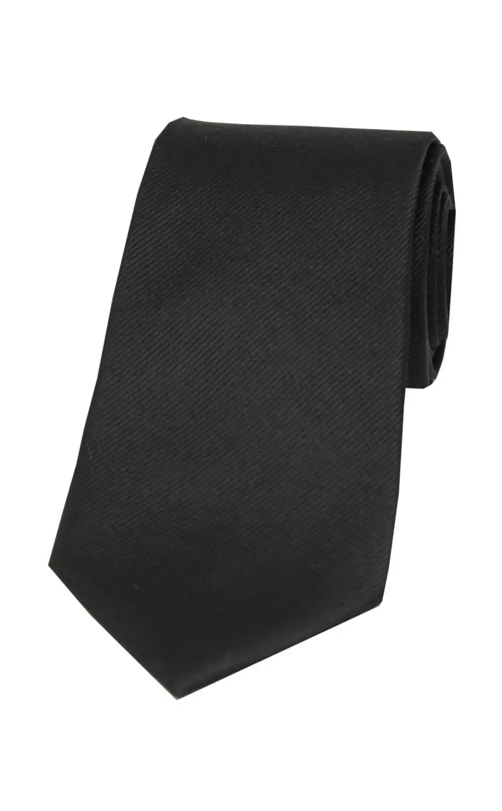 Silk Ties Soprano Ties Soprano Black Diagonal Ribbed Plain Silk Tie £24.00