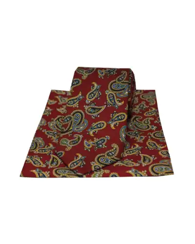 Paisley Ties Soprano Ties Soprano Large Paisley On Red Ground Silk Tie And Pocket Square £34.00