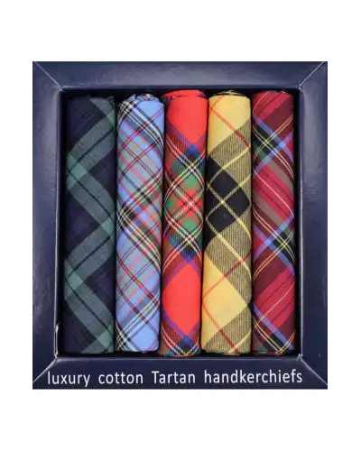Pocket Square Soprano Ties Soprano 5 Pack Popular Tartan Patterned Cotton Pocket Squares £23.00