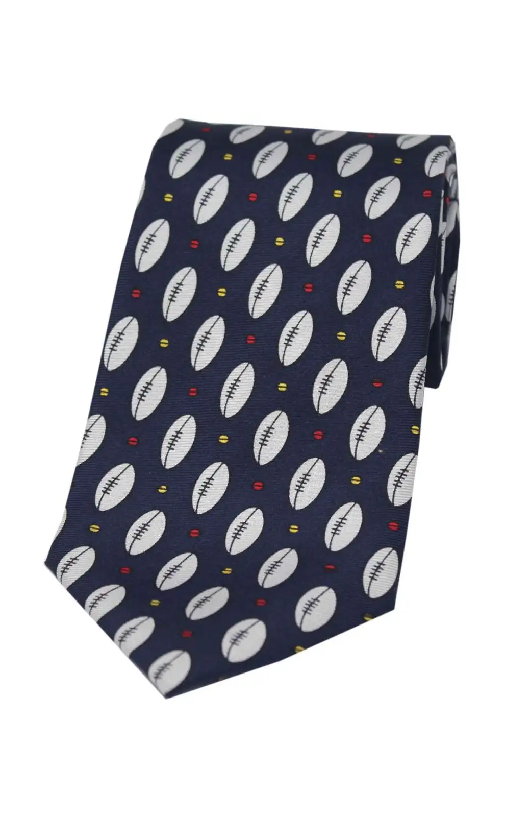 Silk Ties Soprano Ties Soprano Rugby Balls On Navy Ground Silk Tie £23.00