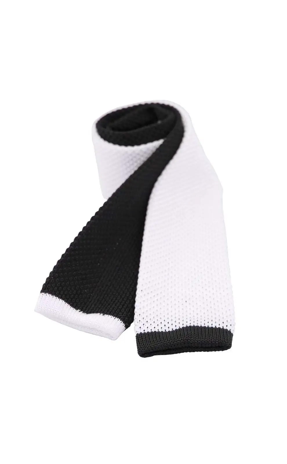 Knitted Ties Soprano Ties Soprano Two Tone Black And White Knitted Thin Polyester Tie £7.00