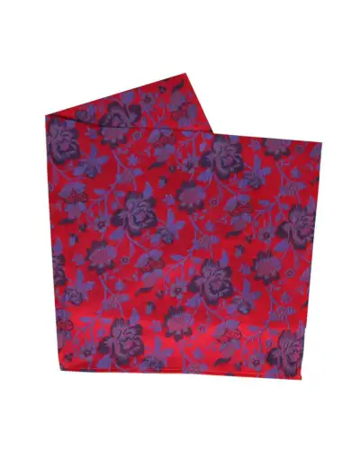 Soprano Red Floral Patterned Silk Hanky | Soprano Ties ST HANKWST7238 Silk Hankie