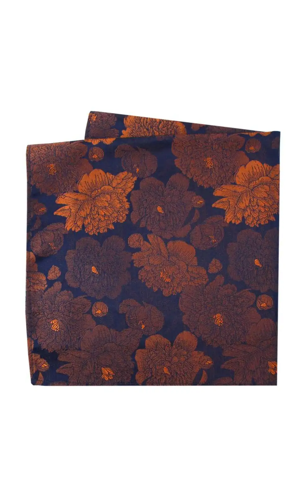 Pocket Square Soprano Ties Soprano Brown And Burnt Orange Large Flowers Silk Pocket Square £15.00