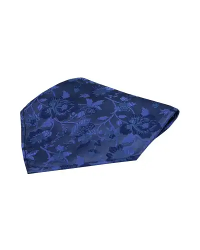 Soprano Mid Blue Floral Pattern Silk Hanky | Soprano Ties ST HANK7240 B Silk Hankie
