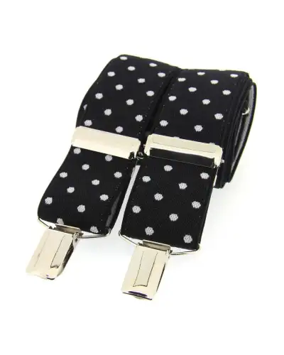 Braces Soprano Ties Soprano Black And White Polka Dot 35Mm X Style Braces £23.00