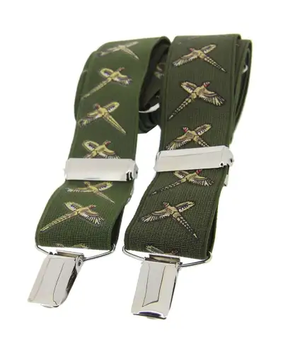 Braces Soprano Ties Soprano Flying Pheasant Green 35Mm X Style Braces £23.00