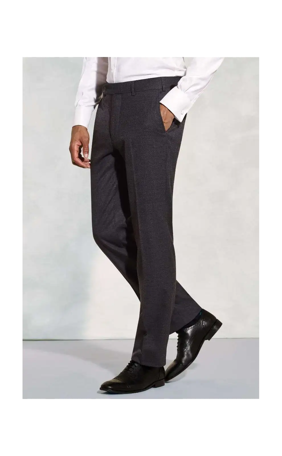 Suit Trousers Brook Taverner Tailored Fit Wells Charcoal Wool Blend Suit Trousers £90.00