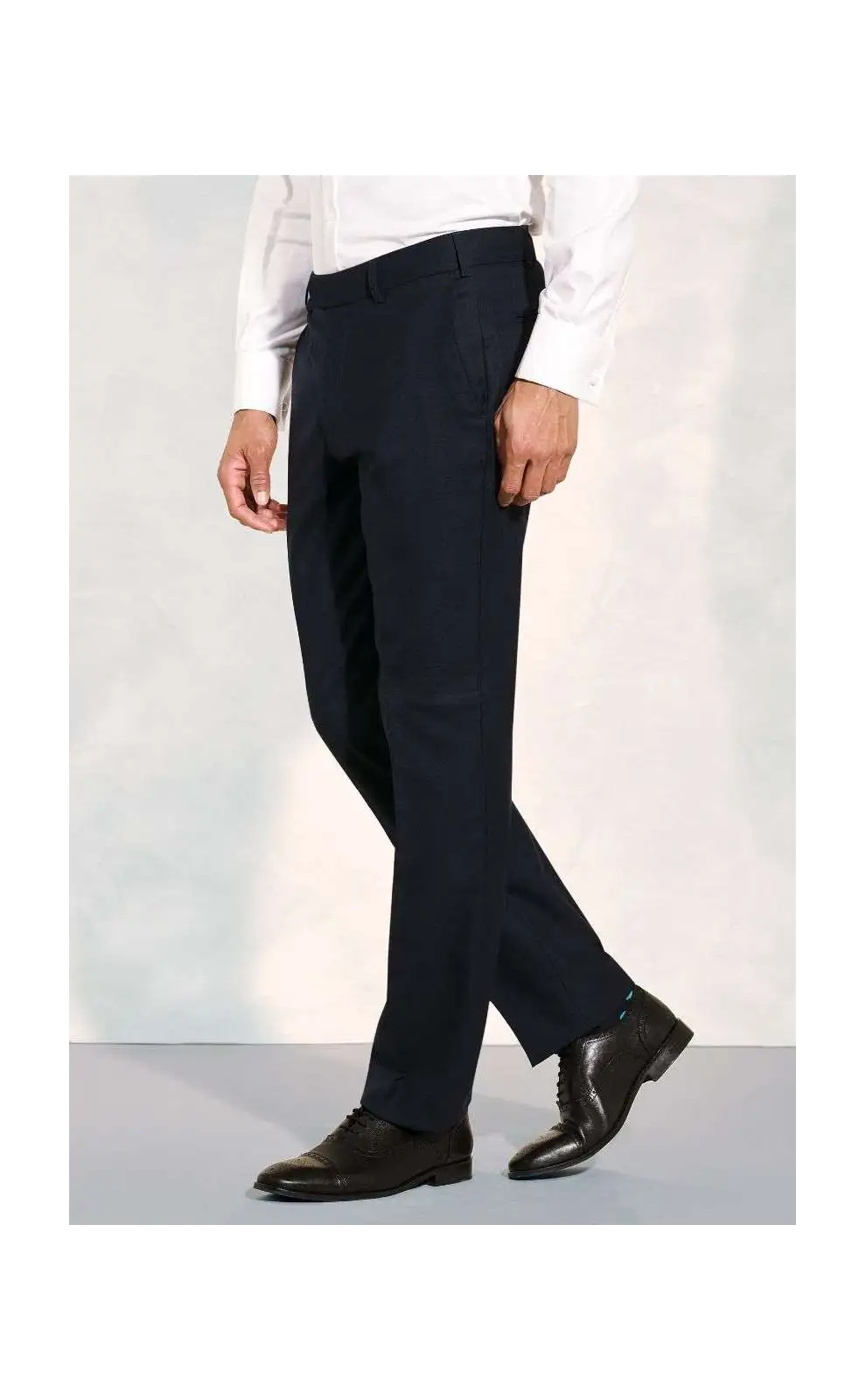 Suit Trousers Brook Taverner Tailored Fit Wells Navy Wool Blend Suit Trousers £90.00