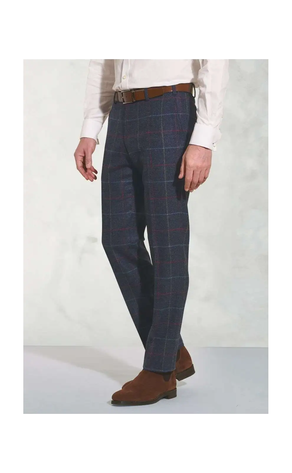 Suit Trousers Brook Taverner Tailored Fit Haincliffe Blue Check Wool Suit Trousers £135.00