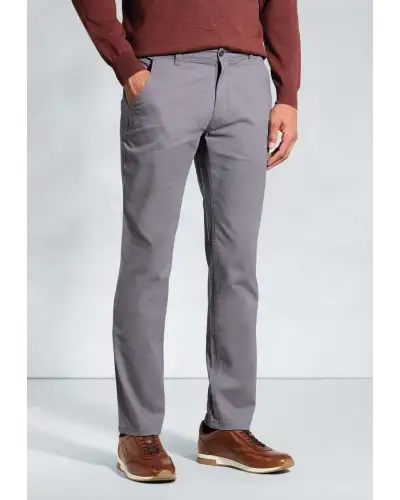 Fit Trousers Brook Taverner Tailored Fit Miami Grey Stretch Cotton Chinos £45.00